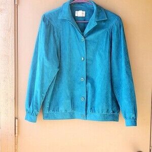 Da-Rue California Vintage 1980s Blue Suede western cowgirl style Jacket size 10
